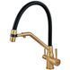 Змішувач для кухні з силіконовим виливом Zerix MAG-021 Brushed Gold Refl.Black з нерж. сталі SUS304 з виходом для пит.води (ZX6007) ZX6007 фото 1