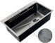 Мийка Zerix ZH7545-SET-05 DECOR NANO-BLACK (3.0/0.8) з нерж. сталі, комплект (графіт) (ZM5582) ZM5582 фото 5