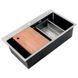 Мийка Zerix ZH7545-SET-05 DECOR NANO-BLACK (3.0/0.8) з нерж. сталі, комплект (графіт) (ZM5582) ZM5582 фото 1