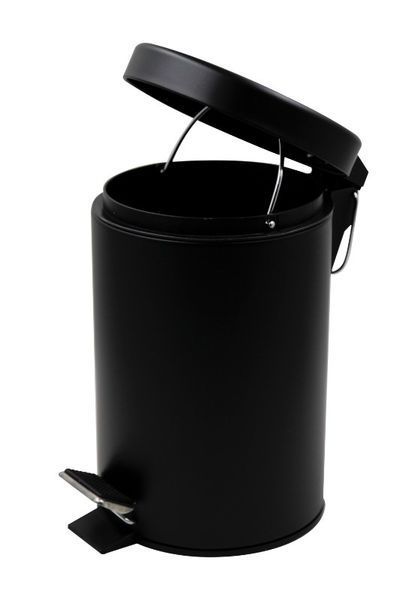 Відро для сміття кругле Zerix Solo-TC0107 Black 7 л колір чорний (ZX5900) ZX5900 фото