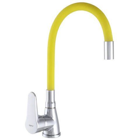 Змішувач для кухні Zerix SOP7 146 з жовтим гнучким виливом (ZX2661) ZX2661 фото