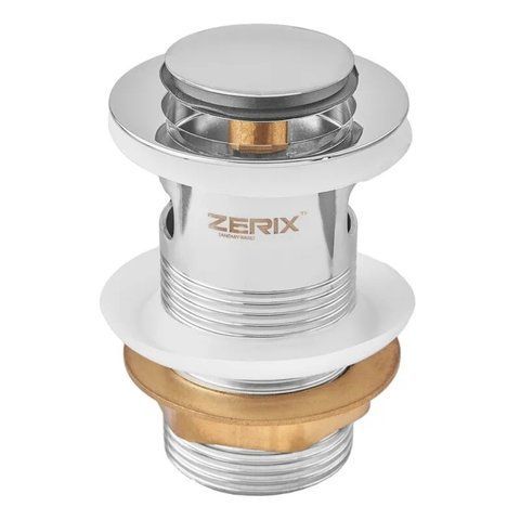 Донний клапан для раковини Zerix BV-05 1 1/4'' з переливом автоматичний СLICK-СLACK (Колір хром) (ZX6022) ZX6022 фото