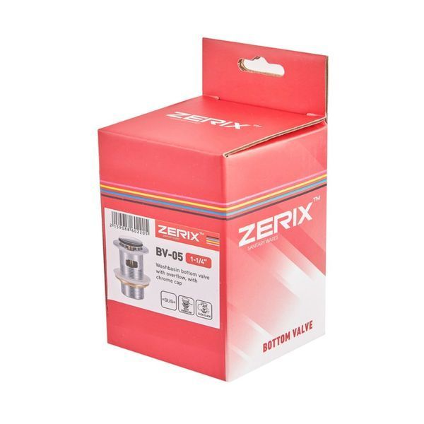 Донний клапан для раковини Zerix BV-05 1 1/4'' з переливом автоматичний СLICK-СLACK (Колір хром) (ZX6022) ZX6022 фото