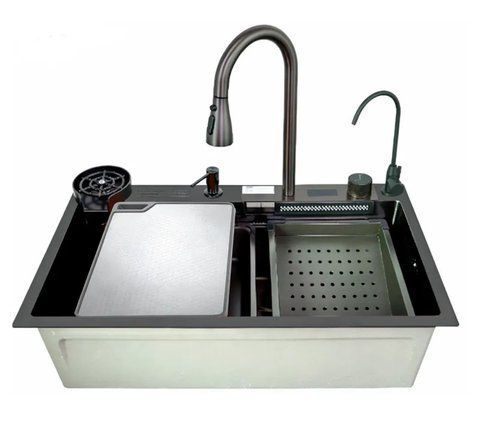 Мийка багатофункціональна Zerix ZH7546-SET-07 Micro Decor Graphite з вбудованим змішувачем з нерж.сталі (ZM5591) ZM5591 фото