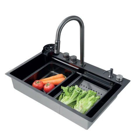 Мийка Zerix ZH7546-SET-01 NANO-BLACK з вбудованим змішувачем (ZM5575) ZM5575 фото