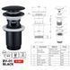 Донний клапан для раковини Zerix BV-01 BLACK 1 1/4'' з переливом автоматичний СLICK-СLACK (Колір чорний) (ZX6016) ZX6016 фото 2