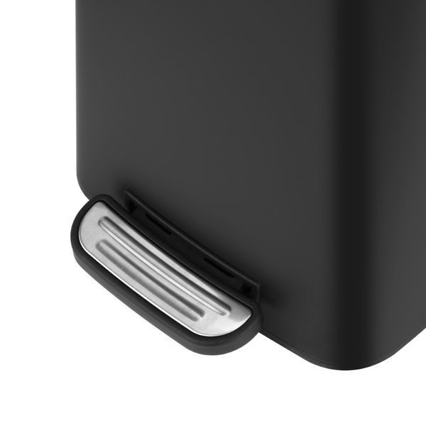 Відро для сміття з плавним закриттям квадратне Zerix Kubix-TC0106 Black 6 л колір чорний (ZX5890) ZX5890 фото