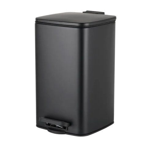 Відро для сміття з плавним закриттям квадратне Zerix Kubix-TC0108 Black 8 л колір чорний (ZX5892) ZX5892 фото