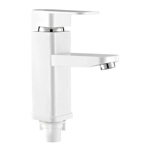 Змішувач для умивальника Plamix Kub-001 White (із підводкою) (PM0611) PM0611 фото