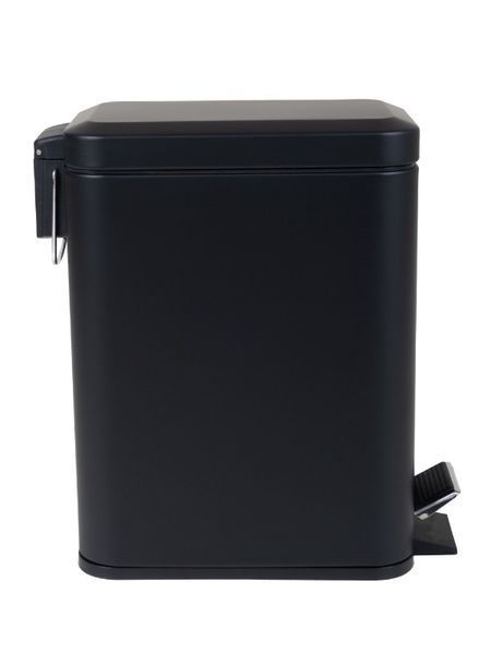 Відро для сміття з плавним закриттям прямокутне Zerix Sansa-TC0105 Black 5 л колір чорний (ZX5894) ZX5894 фото