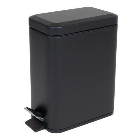 Відро для сміття з плавним закриттям прямокутне Zerix Sansa-TC0105 Black 5 л колір чорний (ZX5894) ZX5894 фото
