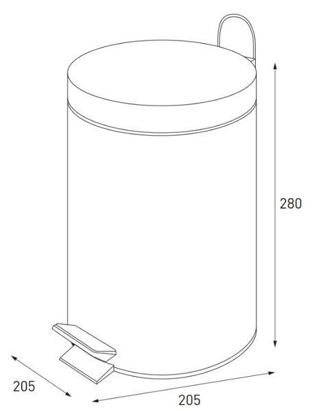 Відро для сміття кругле Zerix Solo-TC0105 SS Color 5 л колір нержавійка (ZX5897) ZX5897 фото