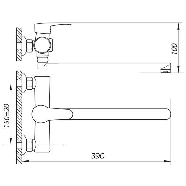 Змішувач для ванни ZERIX PUD7 045 (ZX2810) ZX2810 фото