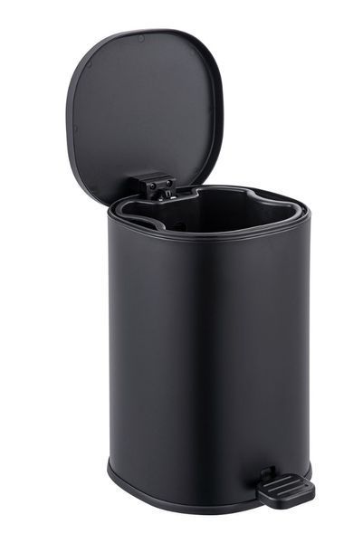 Відро для сміття з плавним закриттям овальне Zerix Prime-TC0105 Black 5л колір чорний (ZX5902) ZX5902 фото