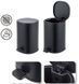 Відро для сміття з плавним закриттям овальне Zerix Prime-TC0105 Black 5л колір чорний (ZX5902) ZX5902 фото 4